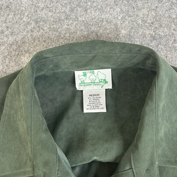 Quacker Factory Giraffes Button Up Faux Suede Shirt Medium Jacket Shacket Safari - Picture 3 of 10